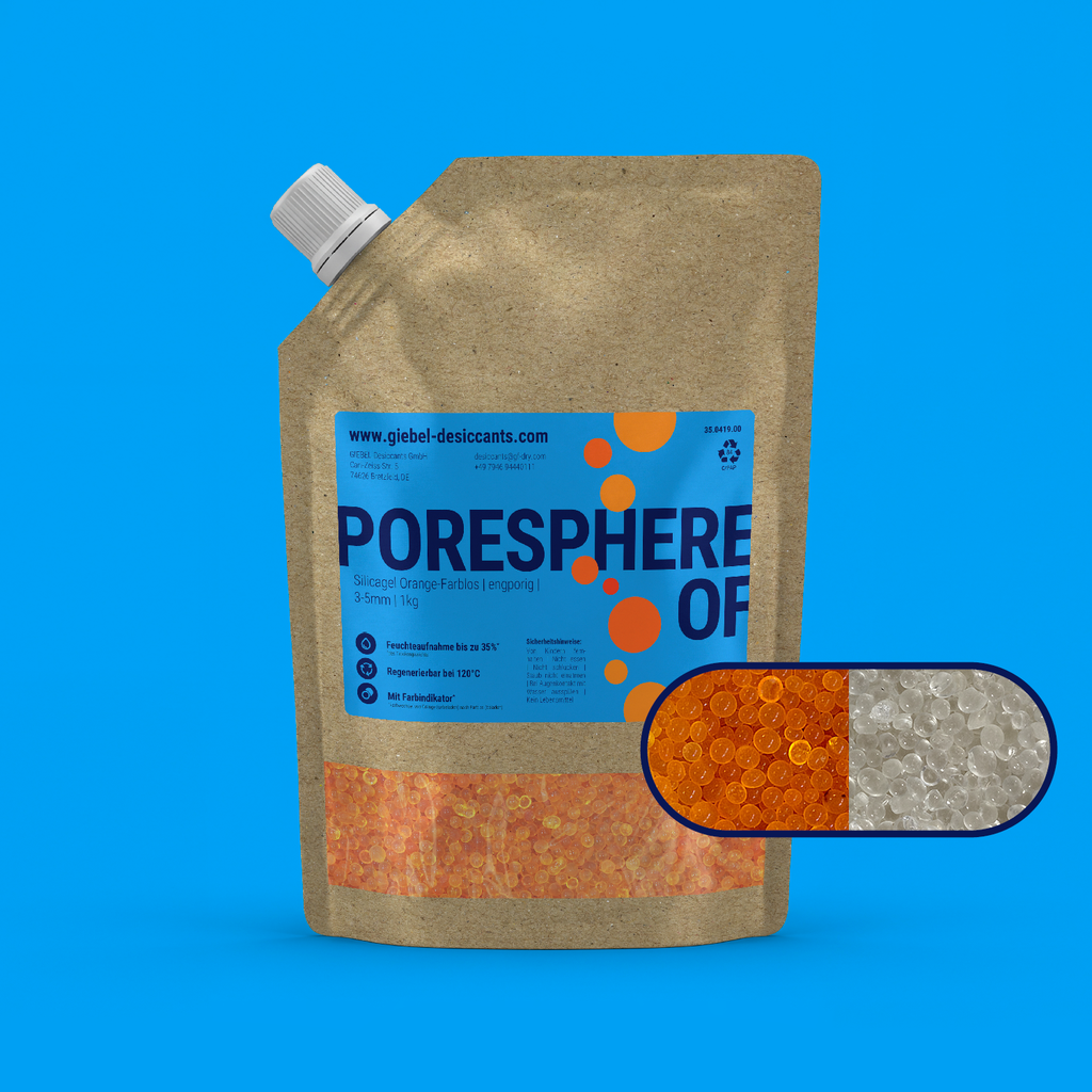 Silicagel PORESPHERE™ Orange-Farblos 3-5mm 1kg